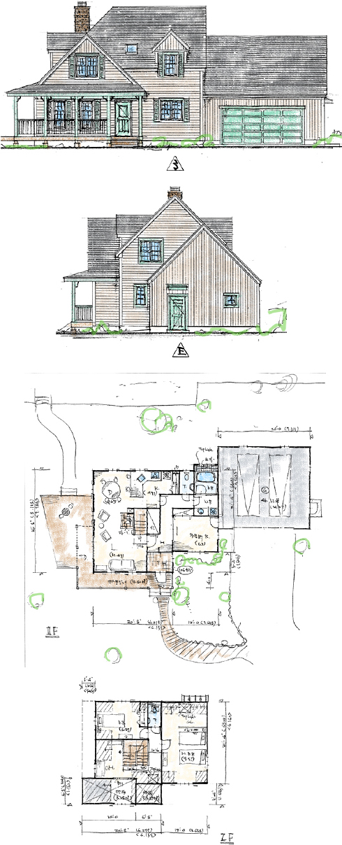 ガレージハウスのある住まい/プラン2立面図・間取り図