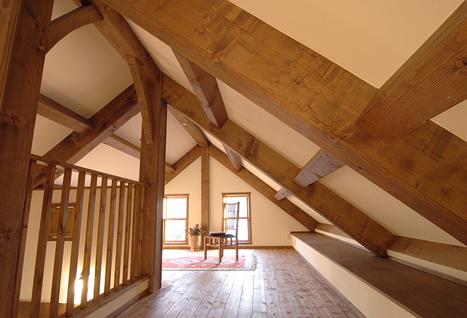 施工事例「ティンバーフレーム Timber Frame 宮城県 Y様邸」 小屋裏