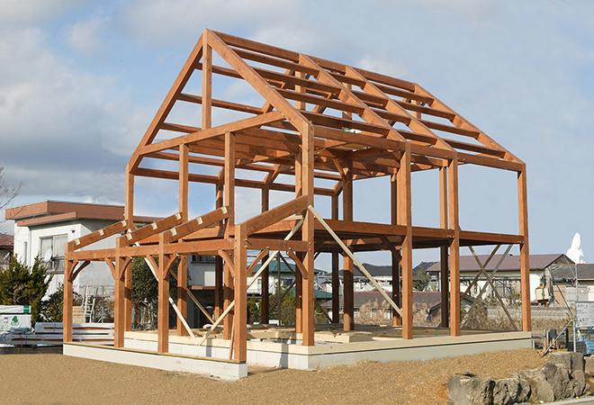 施工事例「ティンバーフレーム Timber Frame 宮城県 Y様邸」建築過程