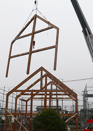 施工事例「ティンバーフレーム Timber Frame 宮城県 Y様邸」建築過程